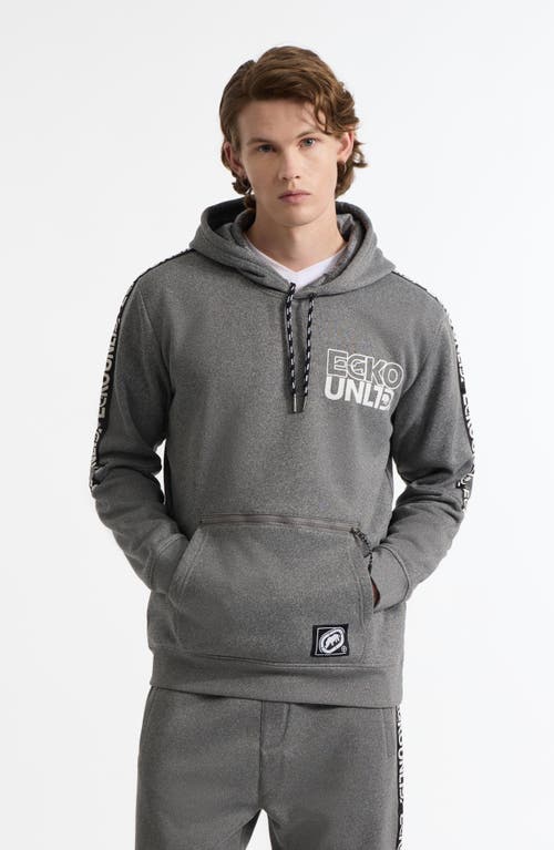Ecko Unltd . Stacked Up Hoodie In Grey Marled