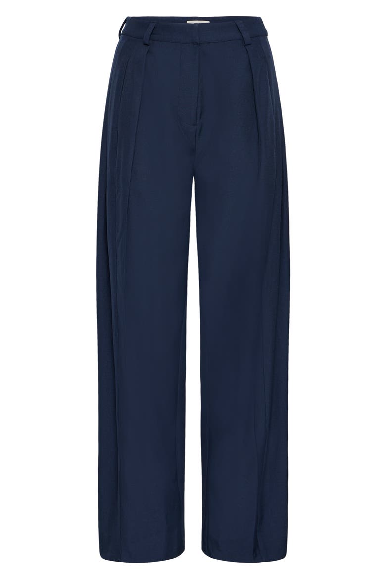 Iherina Pleated High Waist Pants, Alternate, color, DARK NAVY