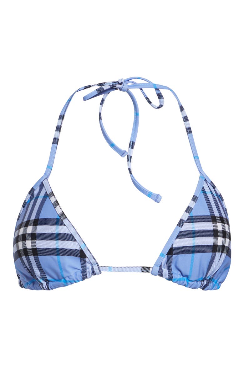 Sadie Check String Bikini Top, Alternate, color, CORNFLOWER BLUE CHECK