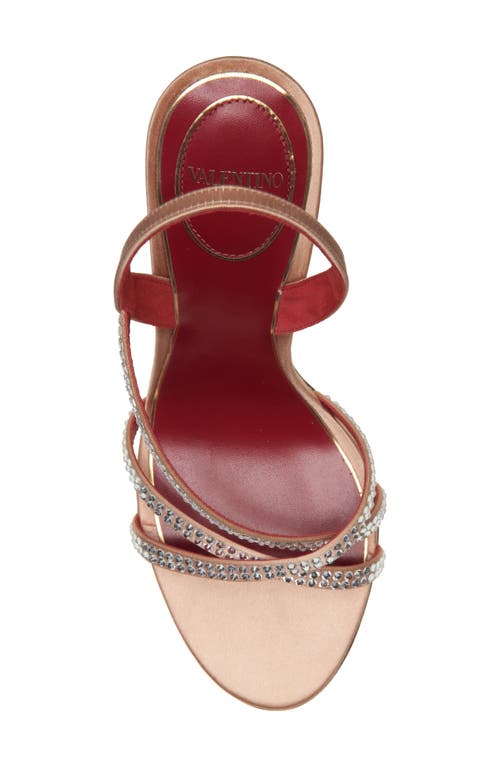 Valentino Garavani Dans Le Foyer Satin Sandal With Crystals 105mm Woman Nude 39.5 In Gold