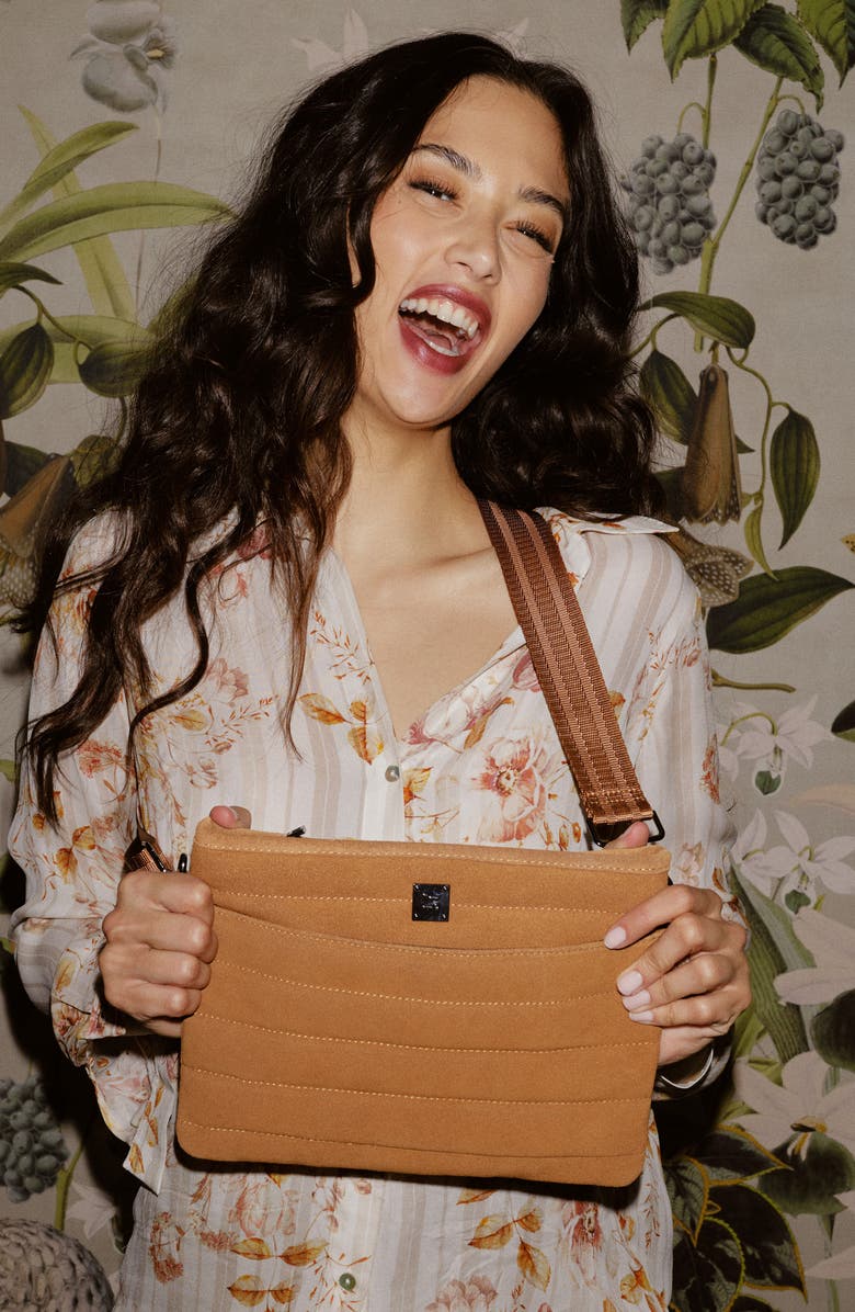 THINK ROYLN Bum 2.0 Suede Crossbody Bag, Alternate, color, Cognac Suede