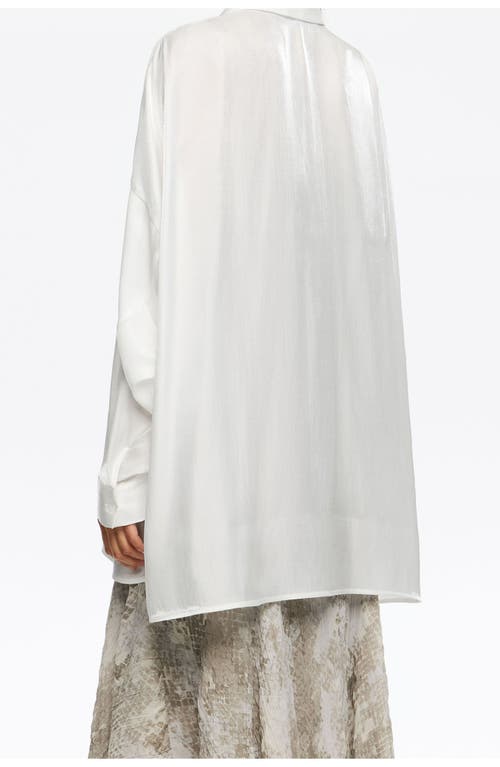 Bimba Y Lola Shiny Oversize Shirt In White