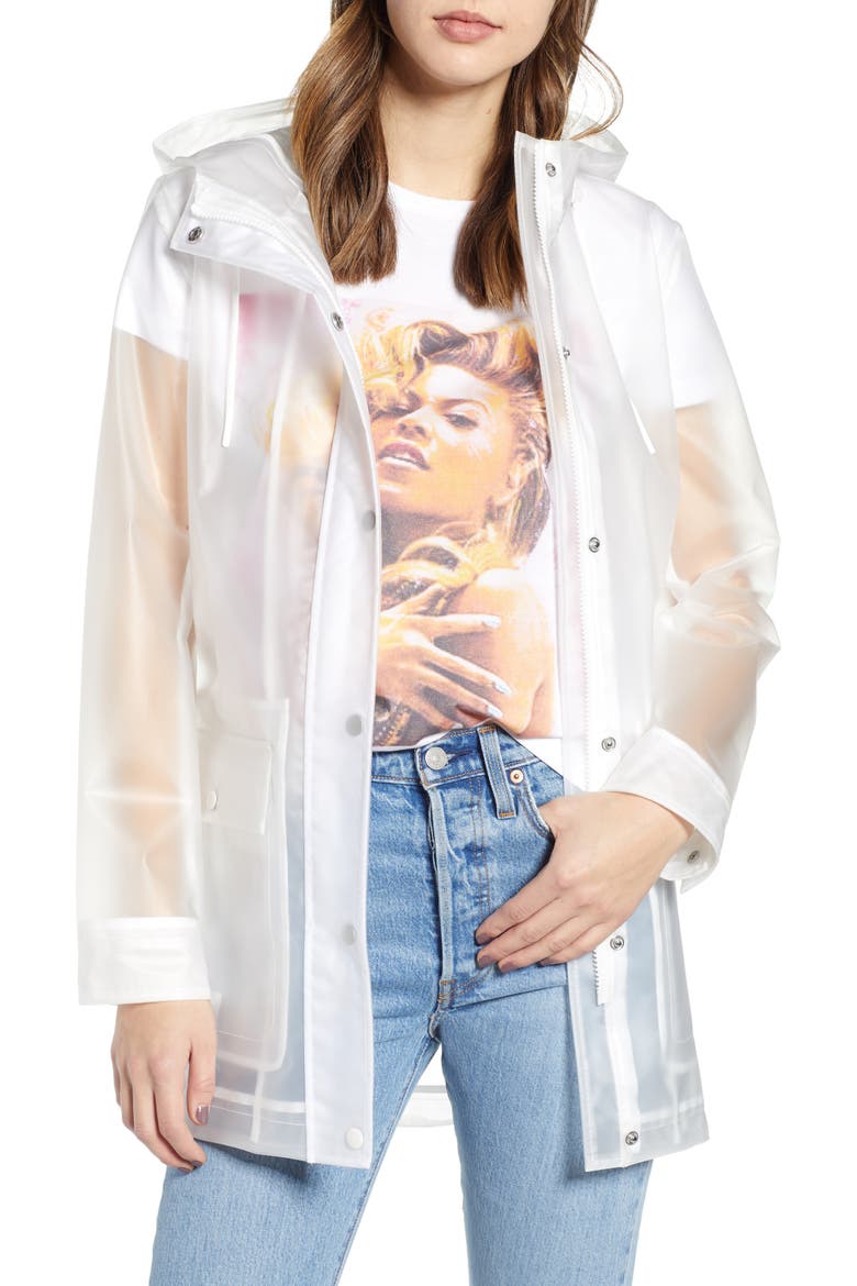 Levi's® Translucent Rain Jacket, Main, color, CLEAR