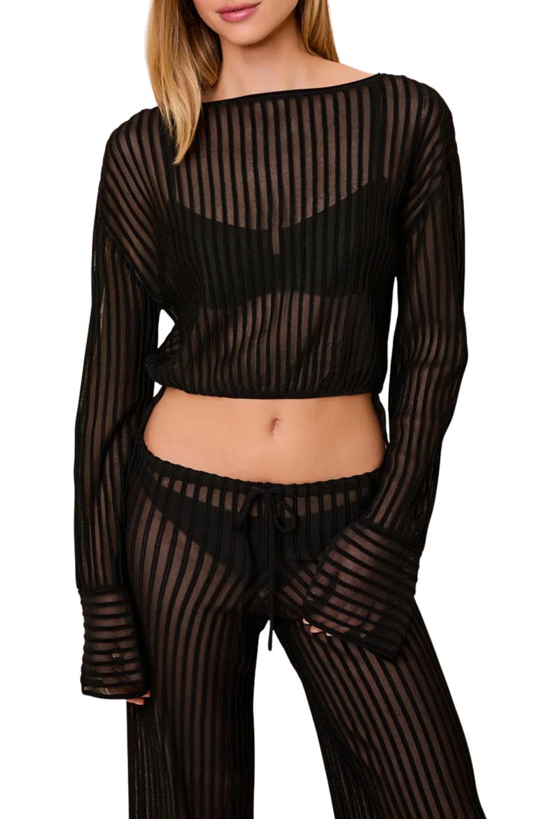Athena Cover-Up Top, Main, color, NOIR