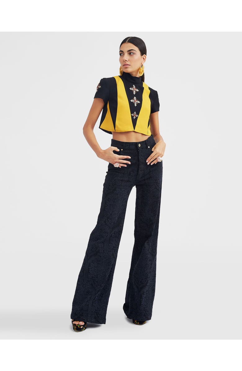 La DoubleJ Harlequin Top Solid Black, Main, color, 