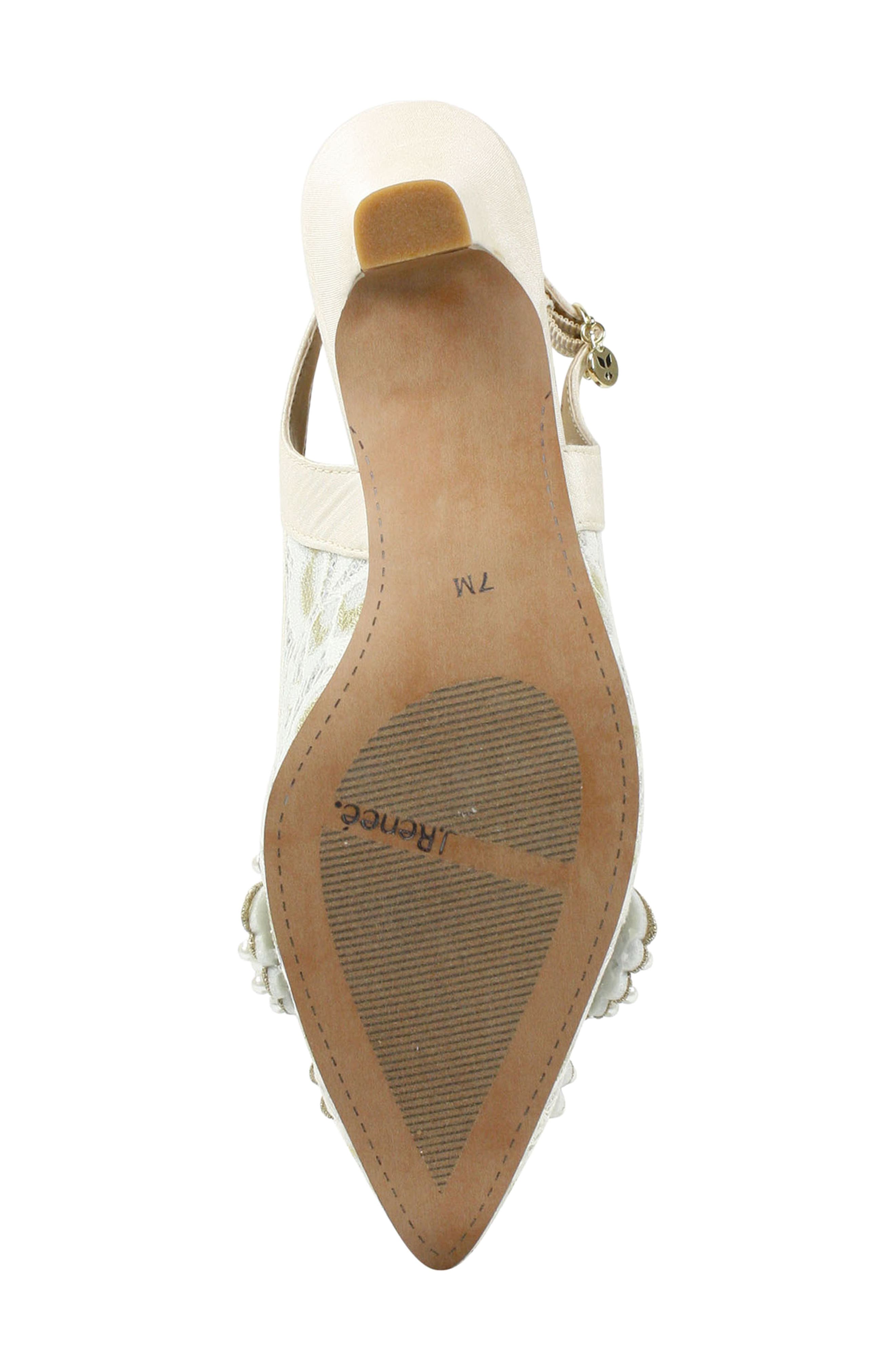 Strovanni Slingback Pump, Alternate, color, IVORY/GOLD FLORAL LACE