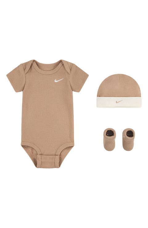 Waffle Knit Bodysuit, Hat & Booties Boxes Set (Baby)