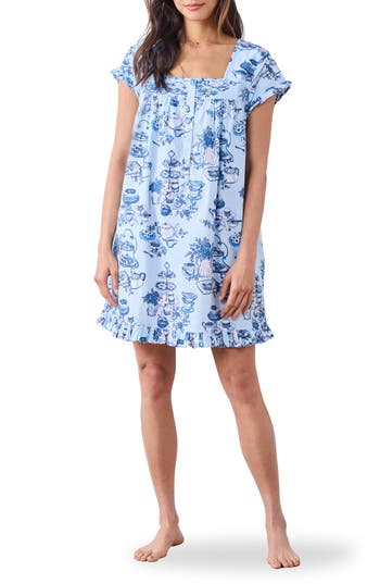 Printfresh Organic Cotton Nightgown In Blue