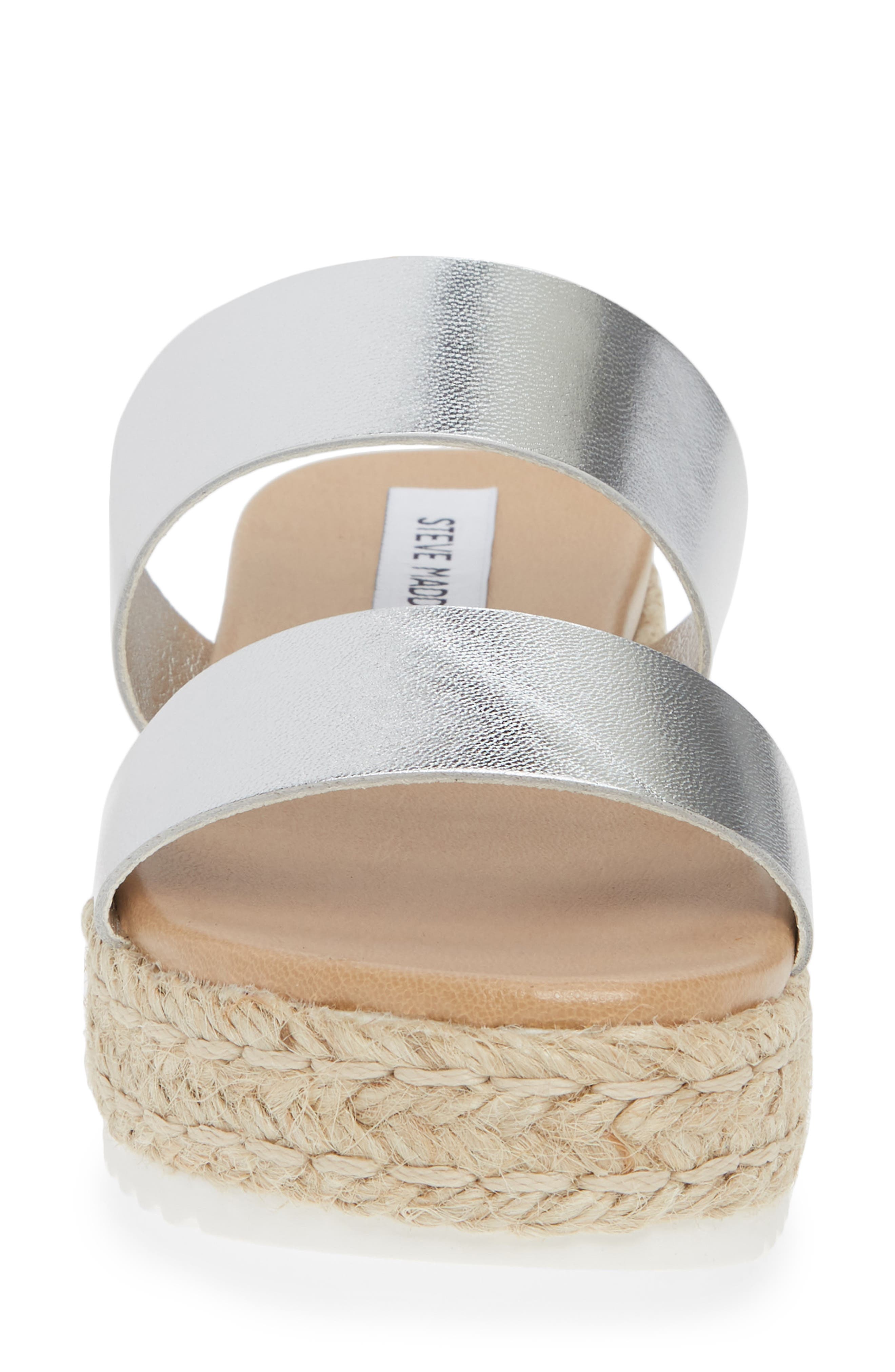 Amaze Platform Slide Sandal, Alternate, color, SILVER LEATHER
