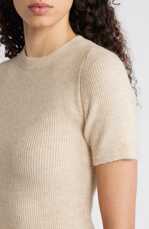 MANGO MANGO SHORT SLEEVE RIB SWEATER
