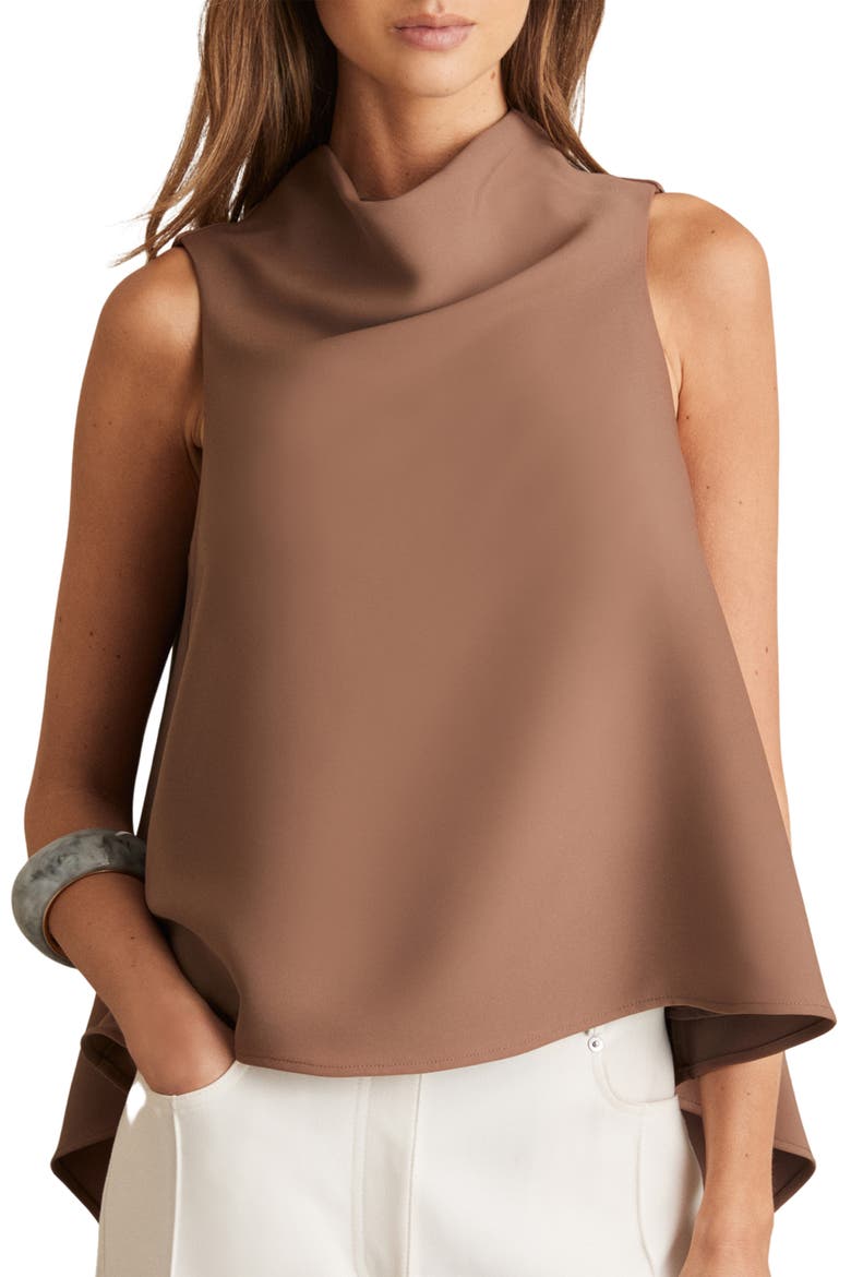 Simone Drape Top, Main, color, MOCHA