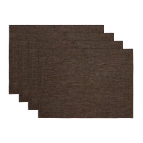Linen Placemats Set of 4, 14 x 19 Inch - Athena