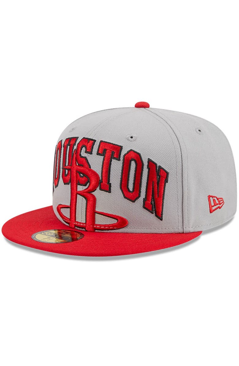 New Era Men's New Era Gray/Red Houston Rockets Tip-Off Two-Tone 59FIFTY Fitted Hat, Main, color, Gray
