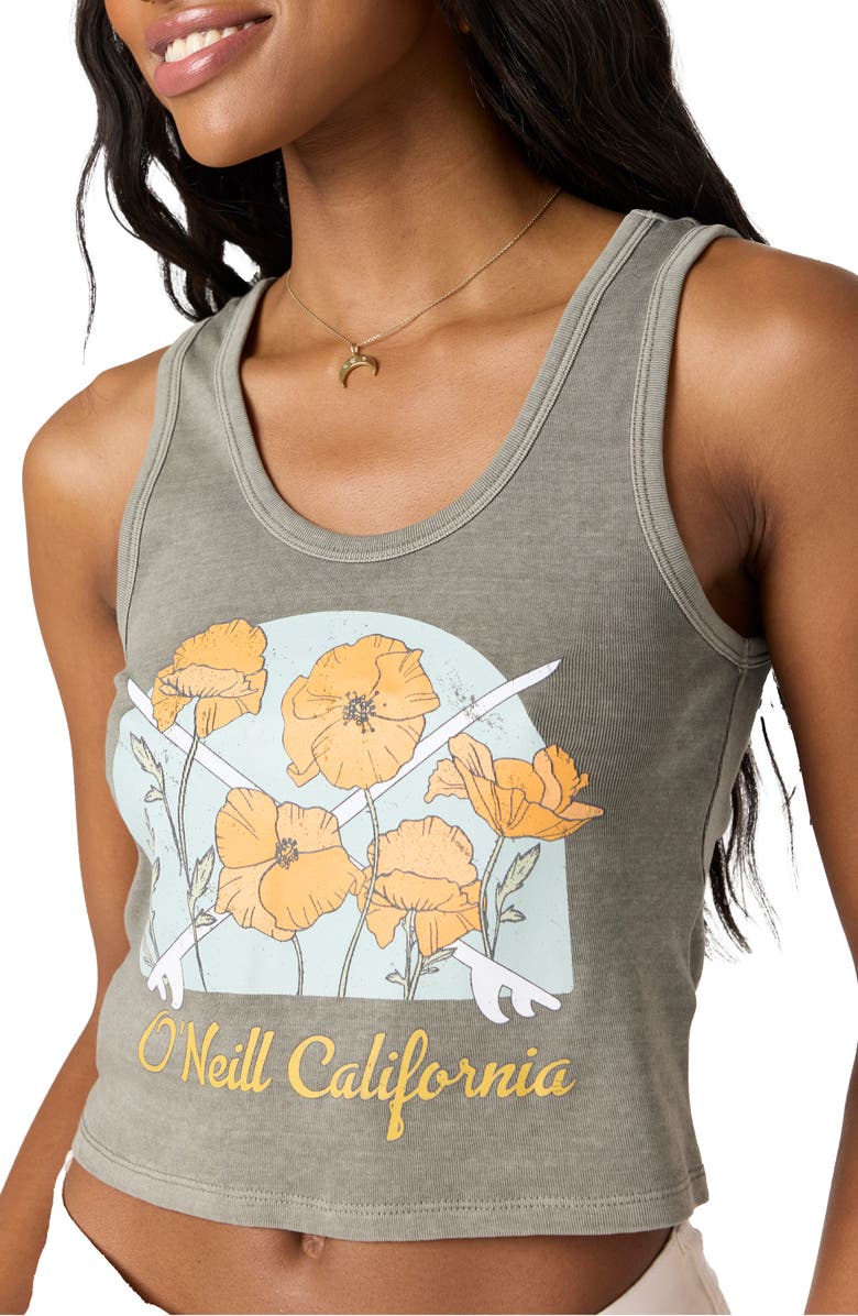 O'Neill West Coast Crop Cotton Graphic Tank, Alternate, color,
