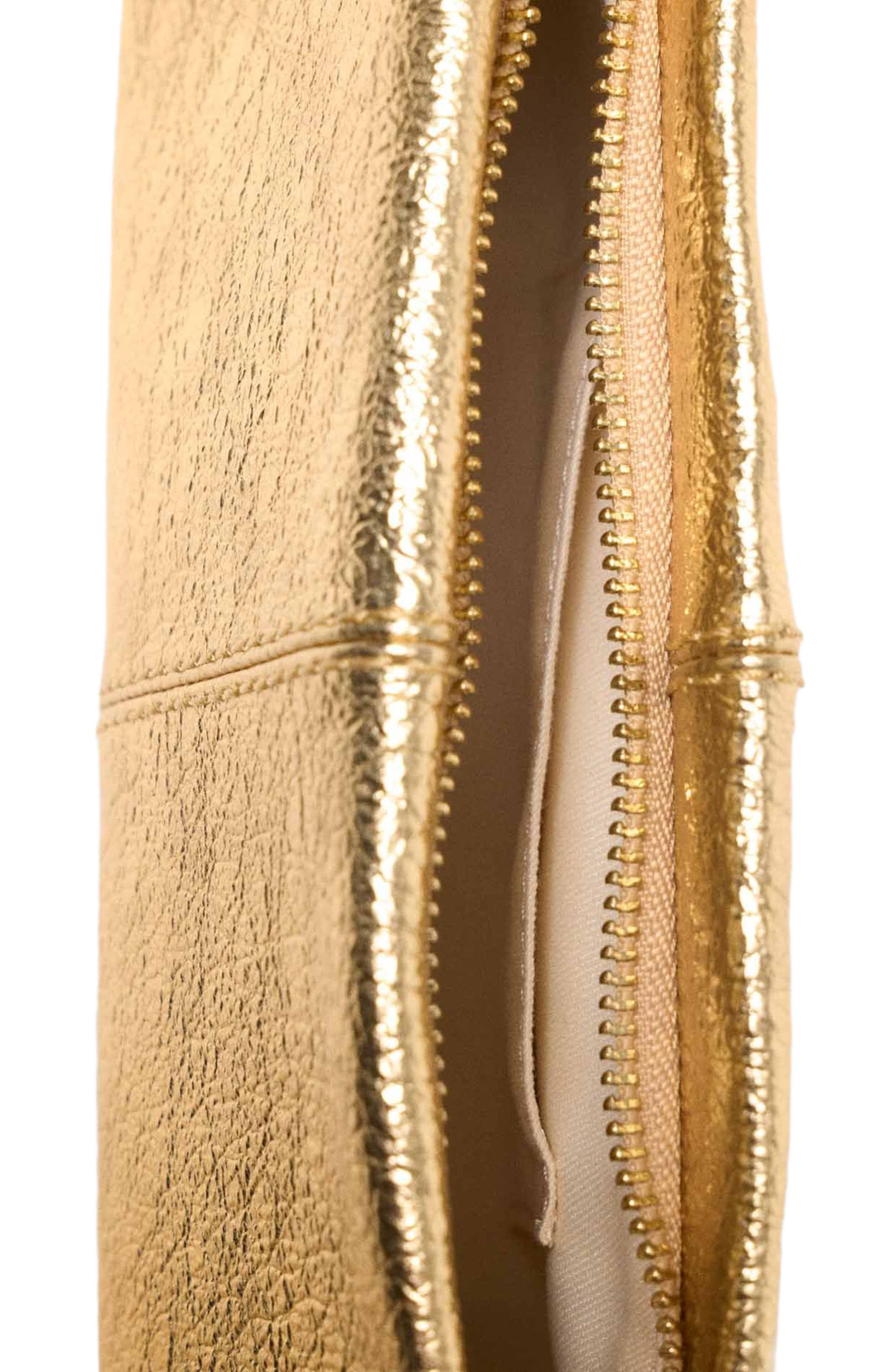 maje Miss M Metallic Pouch Bag, Alternate, color, Gold