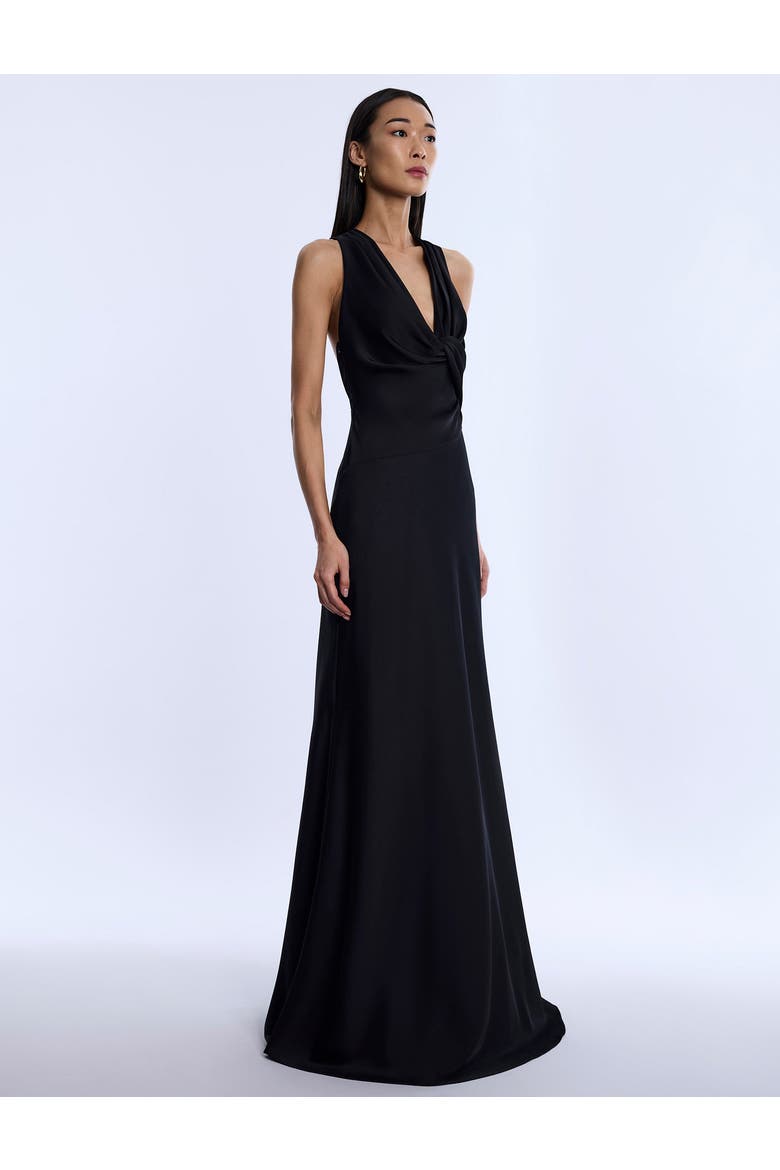 Cowl Neck Halter Gown, Alternate, color, Black