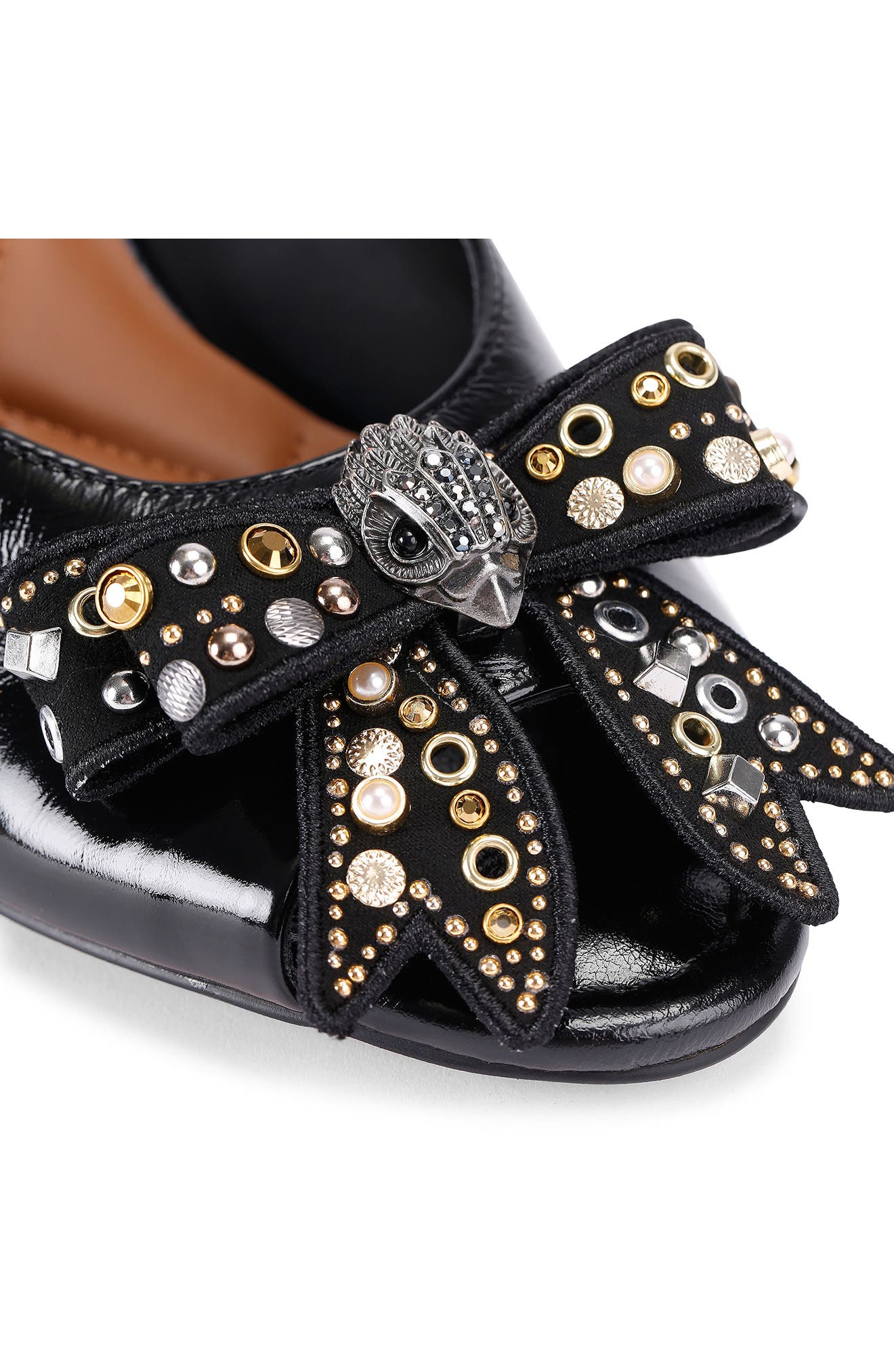 Kurt Geiger London Belgravia Stud Bow Slide Sandal, Alternate, color, 