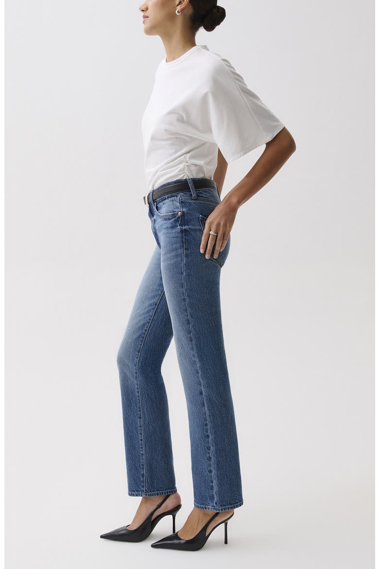 Aleks High Waist Straight Leg Petite Jeans, Alternate, color, SEA SALT
