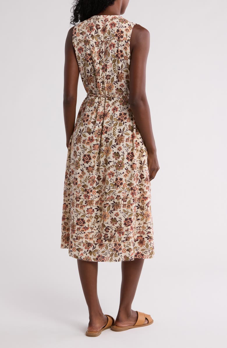 Faherty Isha Floral Linen Blend Midi Dress, Alternate, color, 