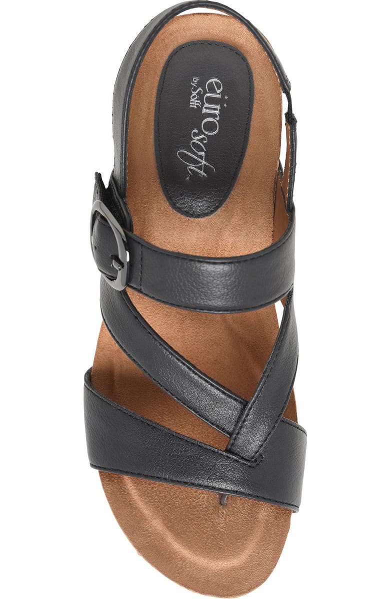 EUROSOFT Evelyn Wedge Sandal, Alternate, color, Black