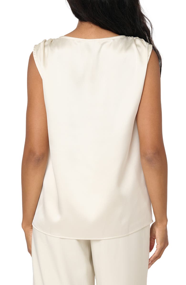 GIBSONLOOK Reverly Cinch Shoulder Sleeveless Satin Top, Alternate, color, Champagne