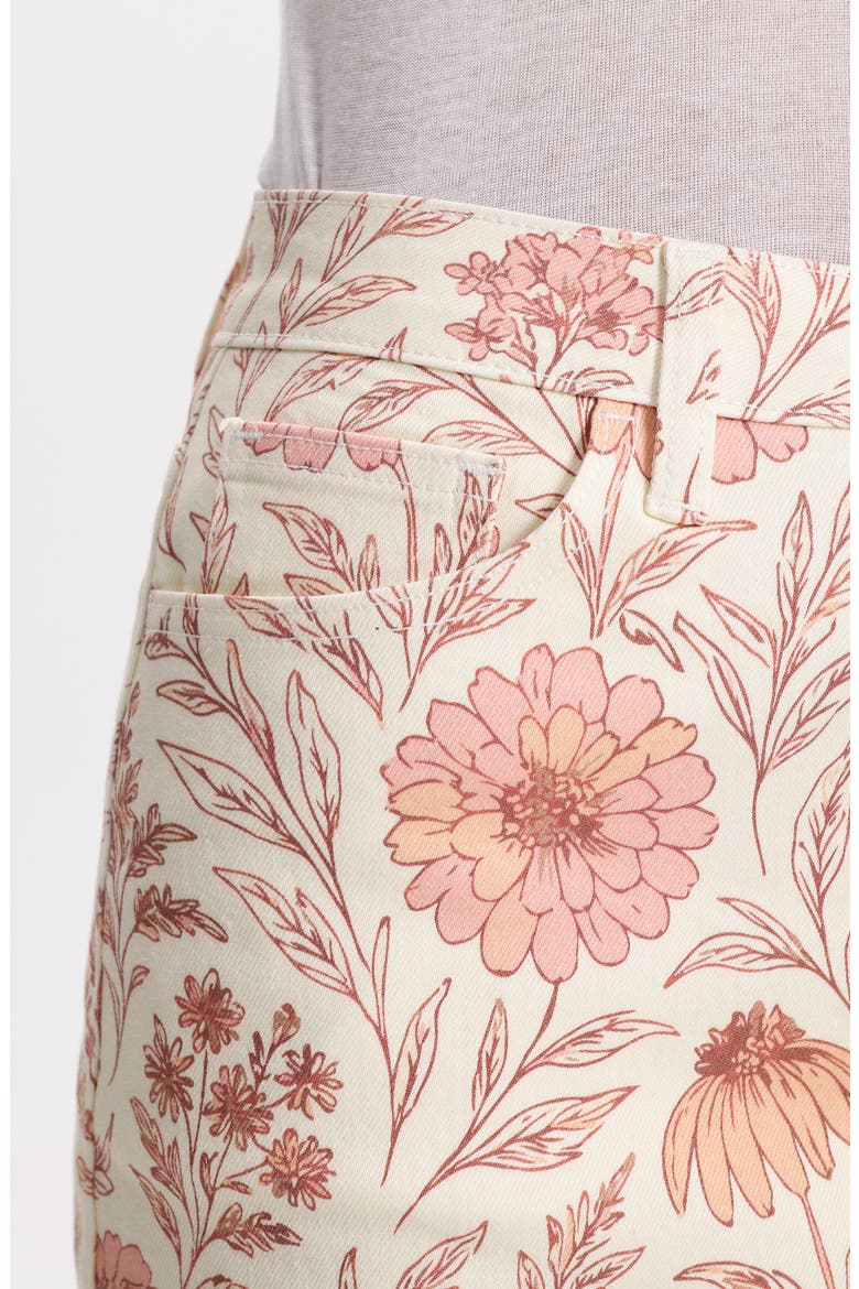 Floral Print Denim Miniskirt, Alternate, color, WARM SUMMER DAISY