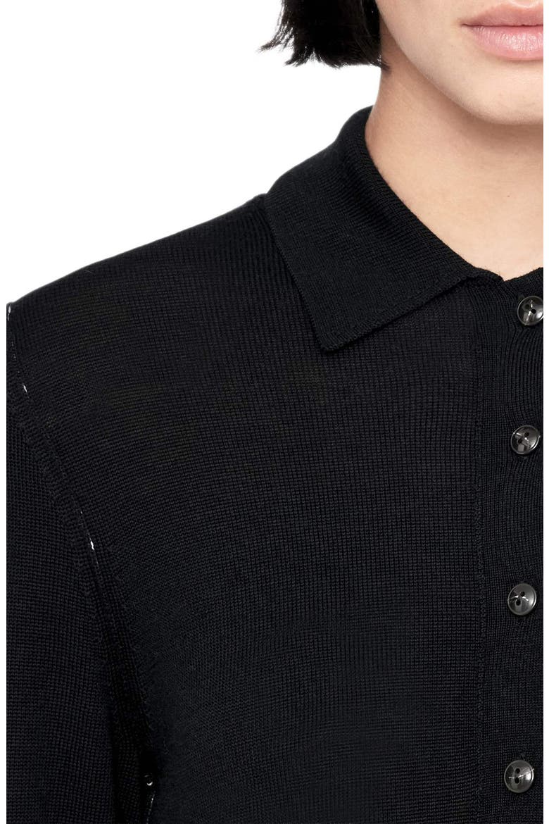 Coyte Merino Wool Polo Dress, Alternate, color, BLACK