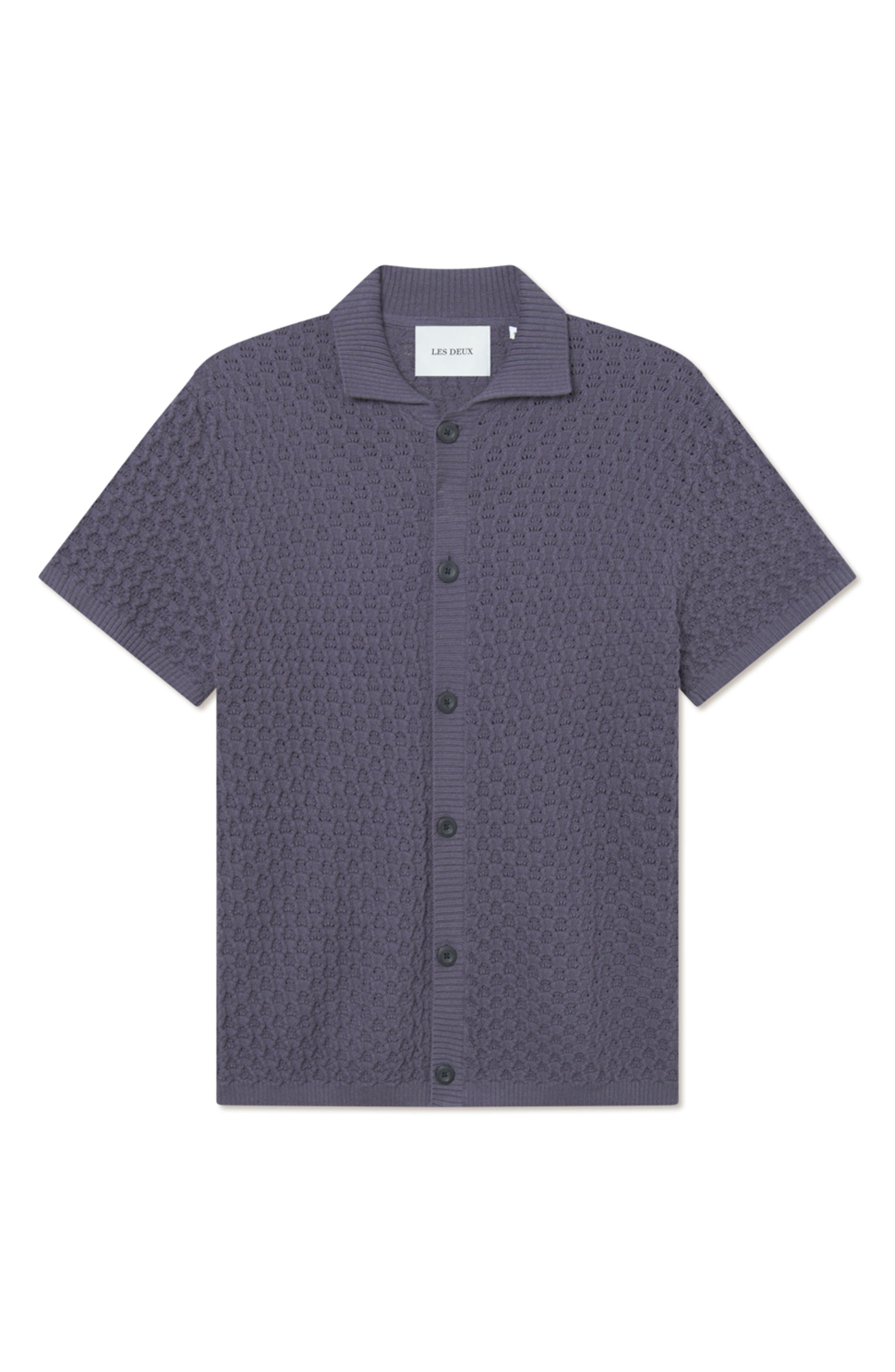 Les Deux Gespertus Short Sleeve Cotton & Wool Knit Shirt