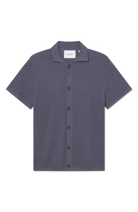 Gespertus Short Sleeve Cotton & Wool Knit Shirt