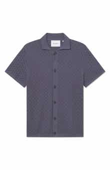 Les Deux Gespertus Short Sleeve Cotton & Wool Knit Shirt