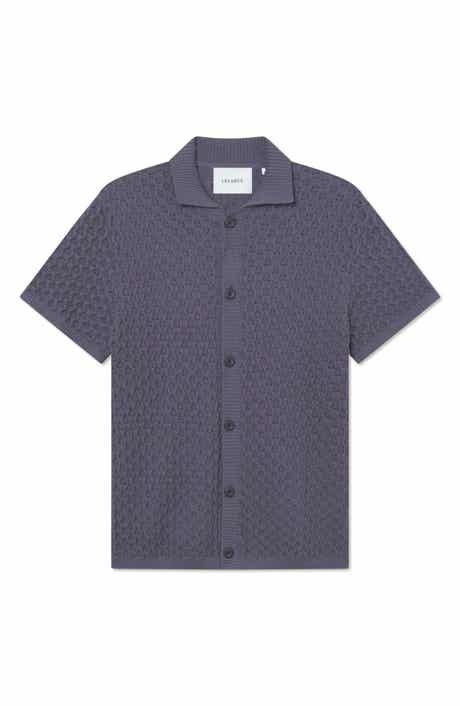 Les Deux Gespertus Short Sleeve Cotton & Wool Knit Shirt