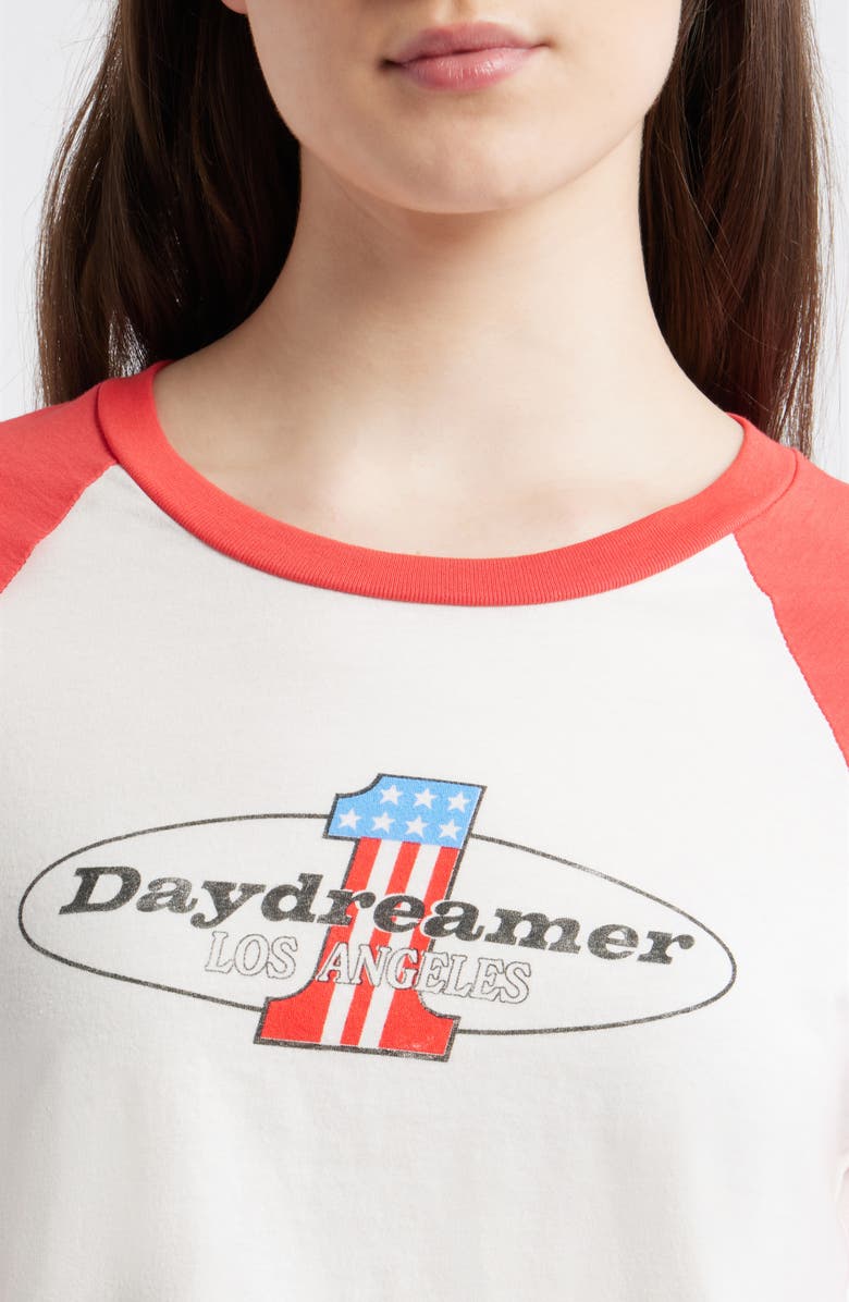 Daydreamer Number One Graphic Raglan T-Shirt, Alternate, color, Deep Sea Coral Combo
