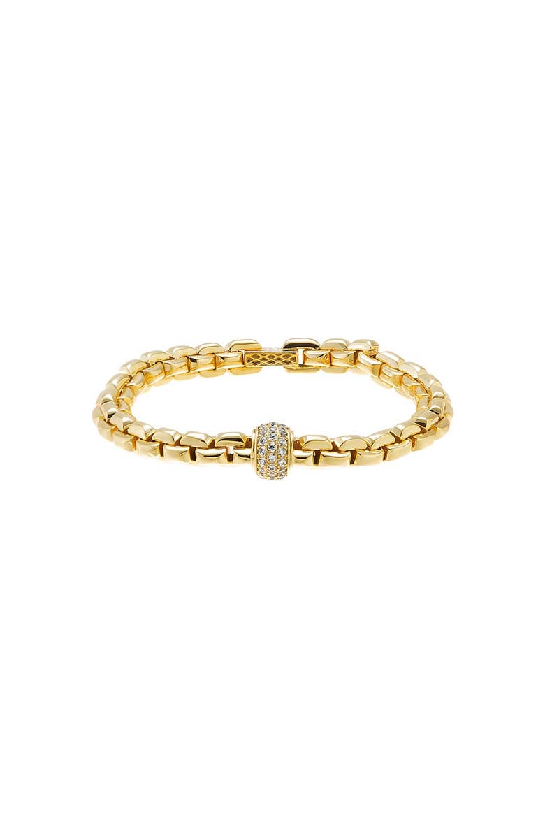 Pavé Sphere Box Chain Bracelet, Main, color, Gold