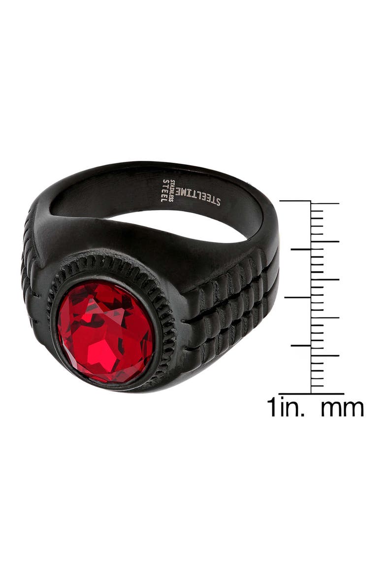 Men's Black Ion Plated Stainless Steel Ring, Alternate, color, BLACK