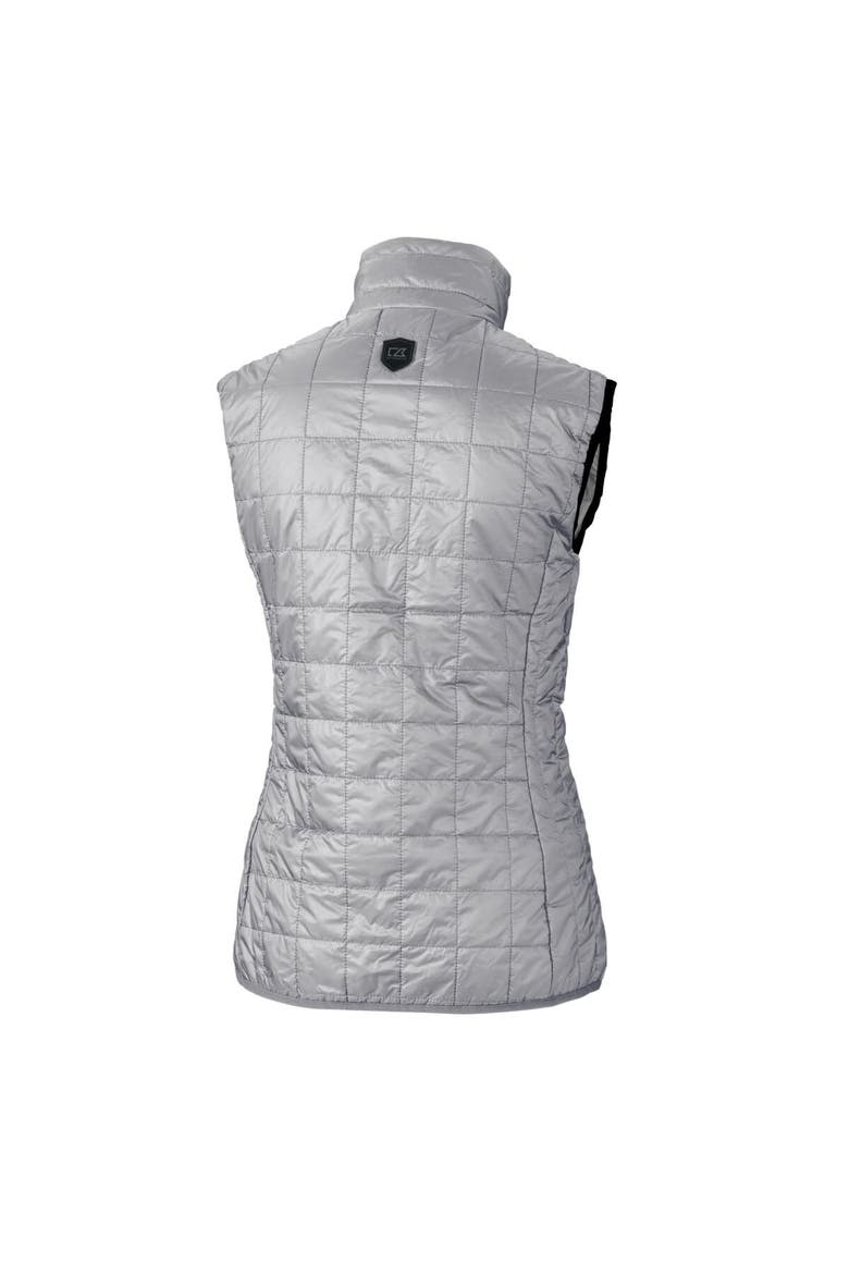Women's Cutter & Buck Gray Tulsa Drillers Rainier PrimaLoft Eco Insulated Full-Zip Puffer Vest, Alternate, color, Gray