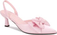 BERNESS Michaela Bow Kitten Heel Pointed Toe Slingback Pump