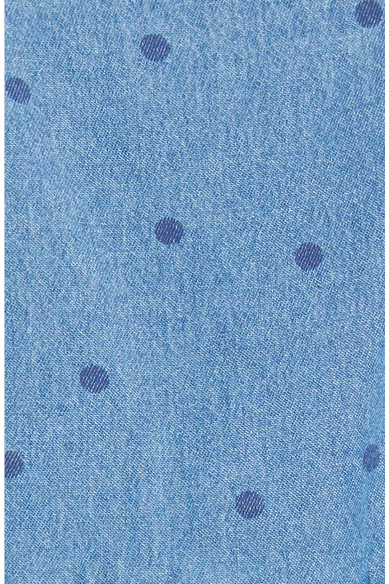 Kids' Dot Print Tiered Denim Dress, Alternate, color, BLUE