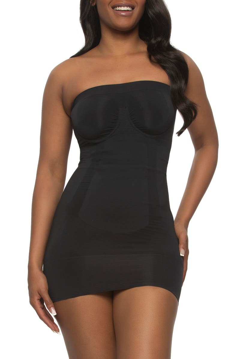 Felina Fusion Strapless Slip, Main, color, Black