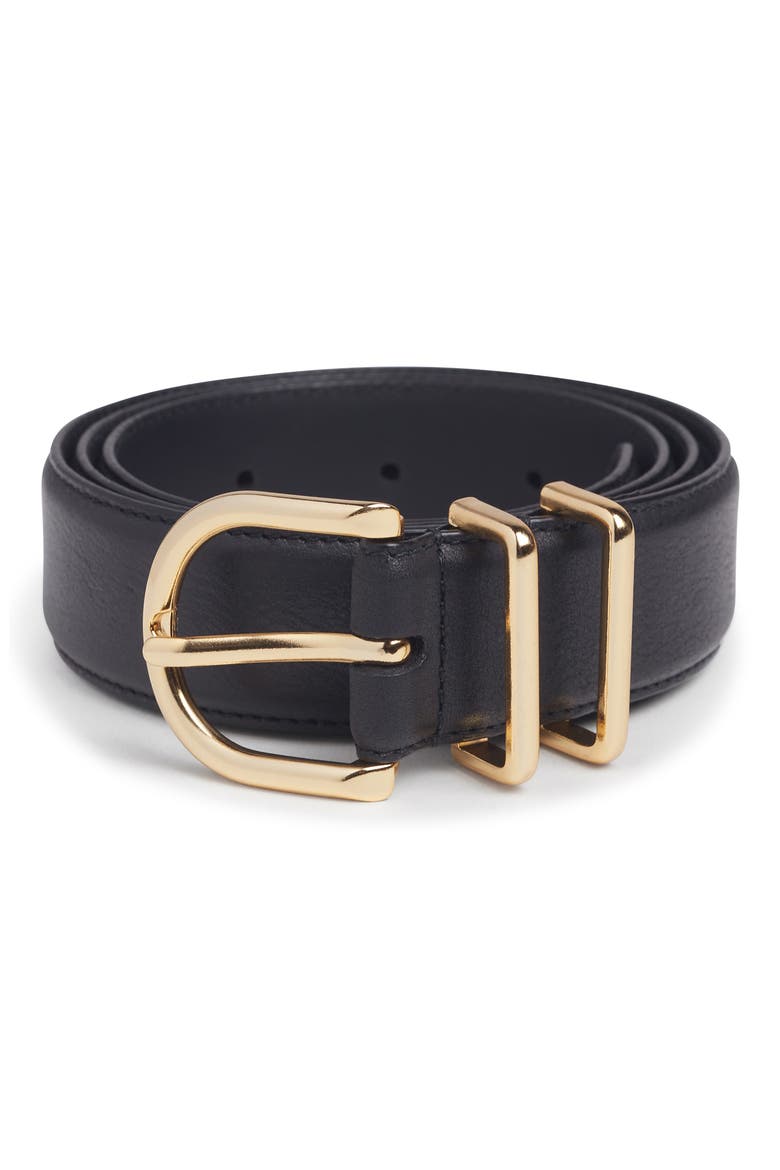 The Fancy Juni Leather Belt, Alternate, color, BROWN/POLISHED GOL