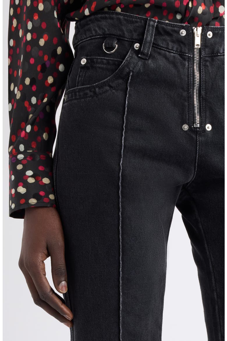 Silviana Pintuck Slim Fit Jeans, Alternate, color, BLACK