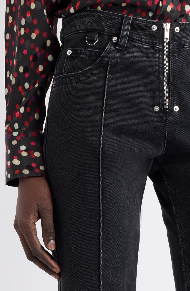 Isabel Marant Silviana Pintuck Slim Fit Jeans, Alternate, color, Black