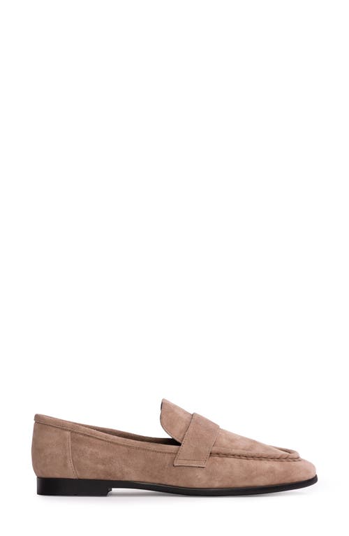 Black Suede Studio Arrow Loafer In Truffle Kid Suede