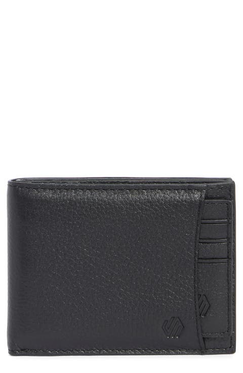 Sliding 2-in-1 Pebbled Leather Bifold Wallet