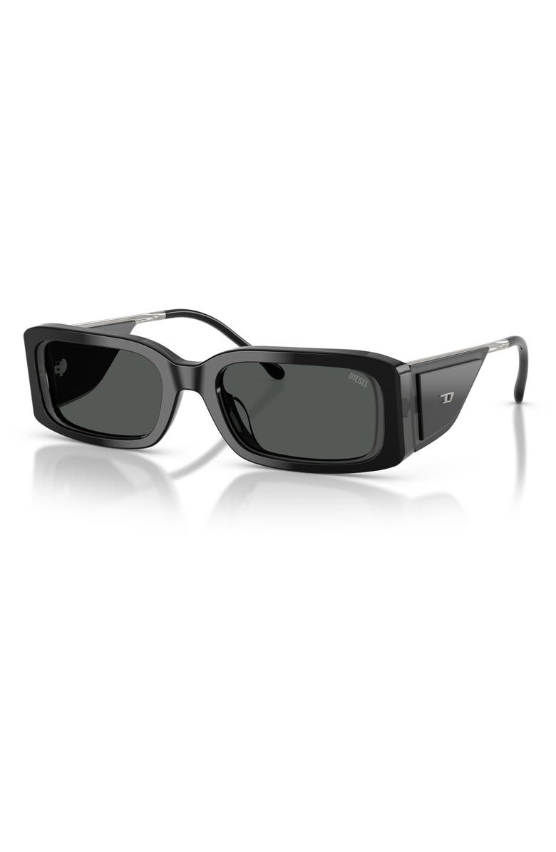 DIESEL<sup>®</sup> 53mm Rectangular Sunglasses, Alternate, color, Bilayer Black Grey / Dark Grey