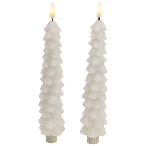 Northlight Led Flickering Flameless Wax Tapered Christmas Tree Candles In White