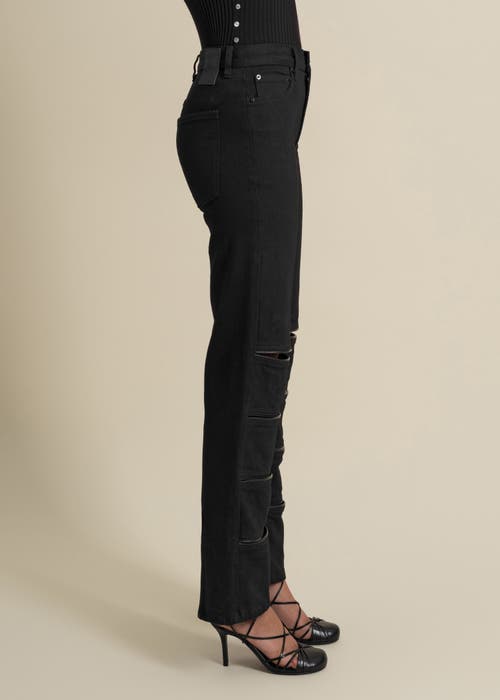 Contessa Mills Arcana Slim-fit Mid-rise Leather-trim Jeans In Black
