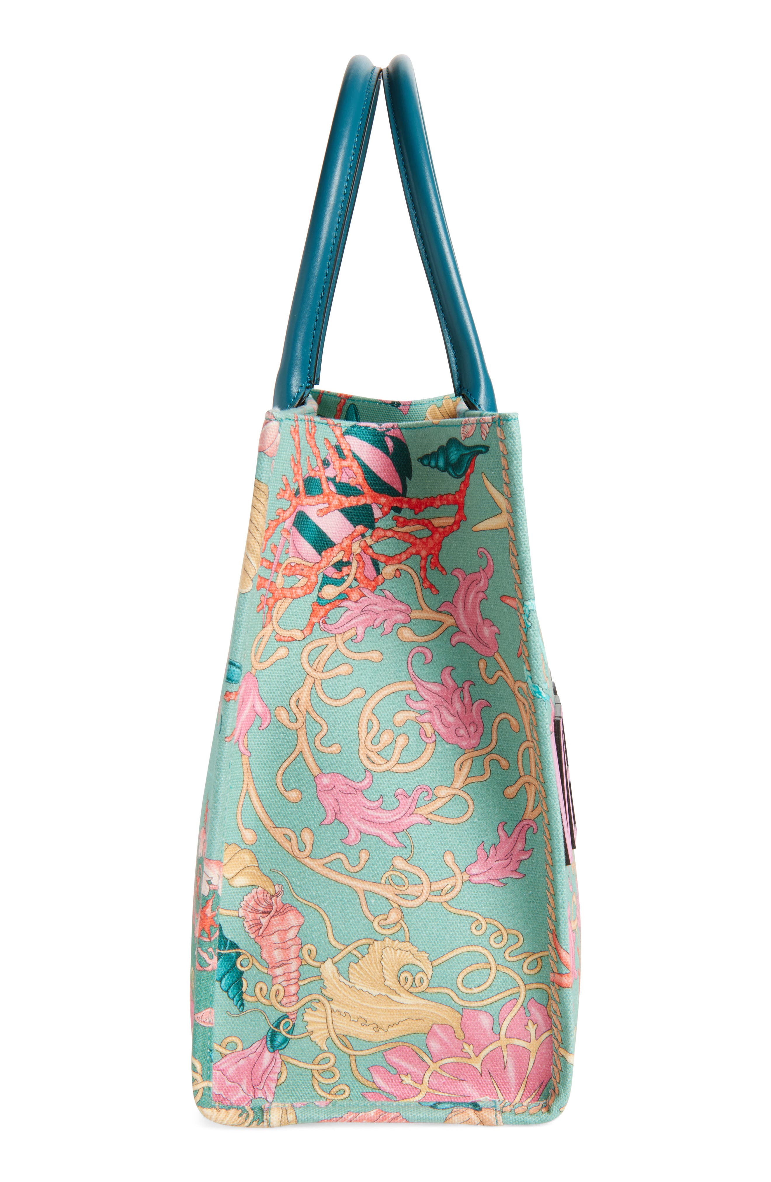 Versace La Medusa Underwater Barocco Canvas Tote, Alternate, color, 