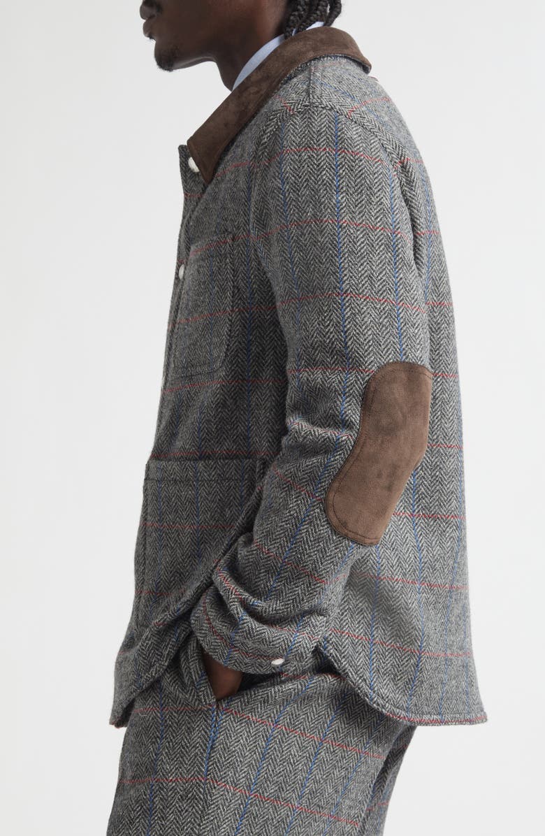 Thom Browne Hunting Tweed Utility Jacket, Alternate, color, Dark Grey