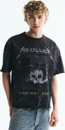 H&M Oversized Printed Raw-edge Cotton T-shirt