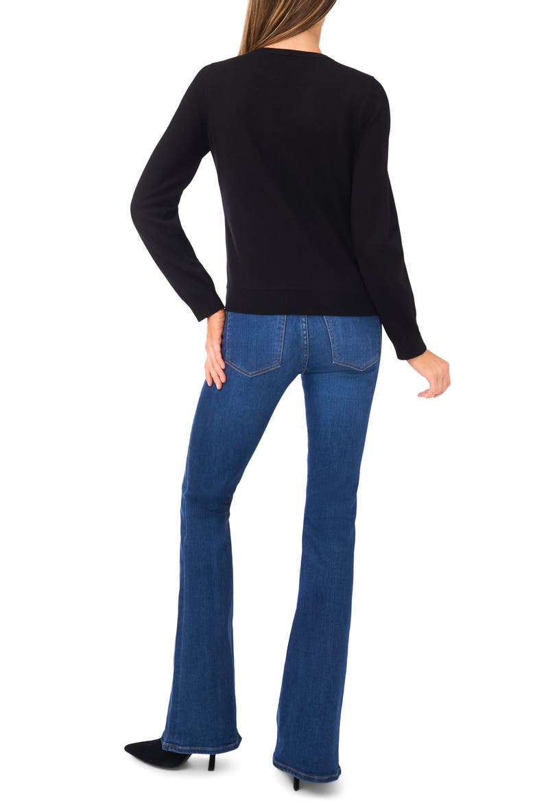 Attached Tank Cardigan Sweater, Alternate, color, RICH BLACK